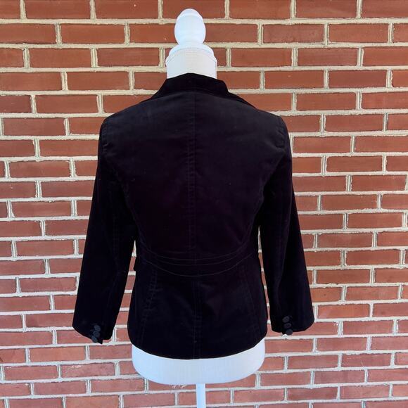 Talbots Women's Petite Black Velvet Lined Pockets Blazer Jacket Size 2P‎ - Picture 2 of 12